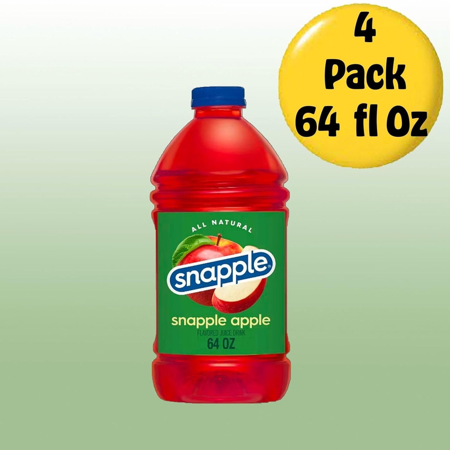 Snapple Apple Juice Drink, 64 fl oz, Bottle (4 Pack)