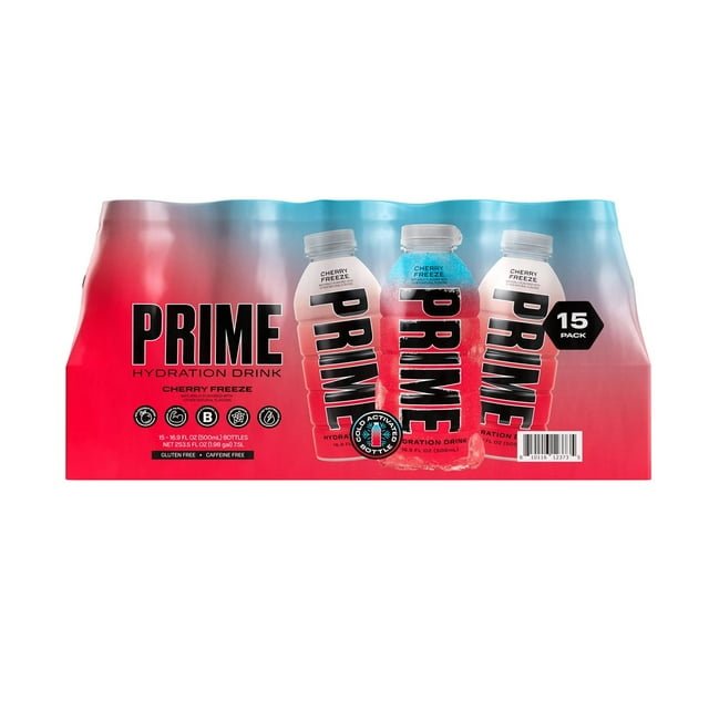 Prime Hydration Drink Cherry Freeze, 16.9 Fluid Ounce (Pack of 15)