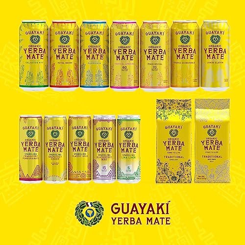 Guayaki Yerba Mate, Clean Energy Drink Alternative, Organic Enlighten Mint, 15.5oz (Pack of 4), 150mg Caffeine