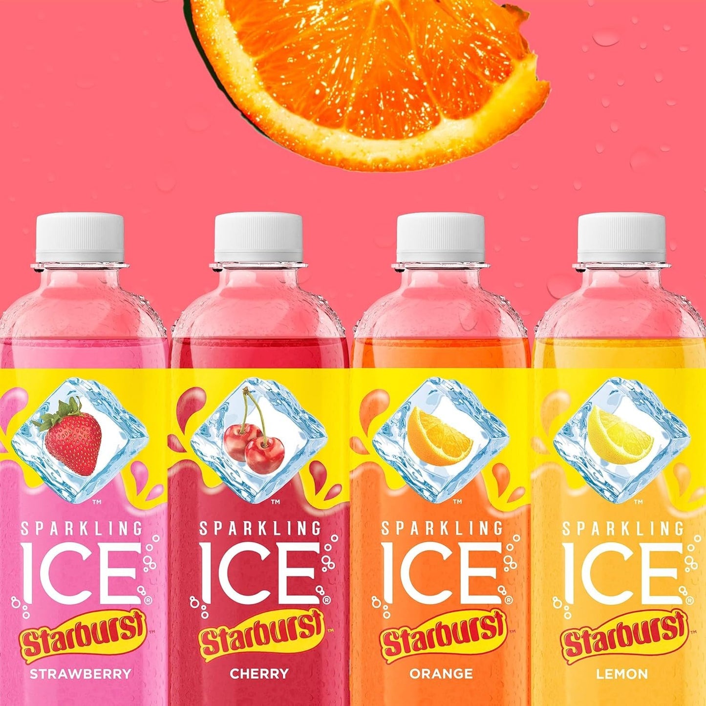 Sparkling Ice STARBURST Cherry, Zero Sugar Flavored Sparkling Water, with Vitamins and Antioxidants, Low Calorie Beverage, 17 fl oz Bottles (Pack of 12)