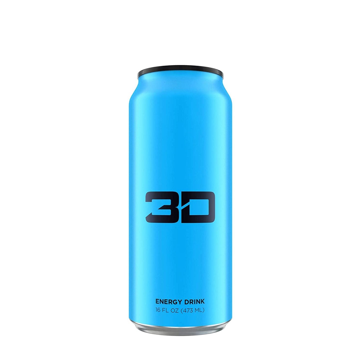 3D Energy Drink | Caffeine, Zero Sugar, Taurine, Panax Ginseng, Inositol, Guarana Seed, L-Carnitine Tartrate, 16 Fluid Ounce | 12 Pack (Blue)