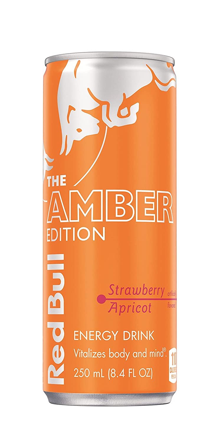 Red Bull Energy Drink, Amber Edition Strawberry Apricot, 8.4 fl oz (4 Pack)