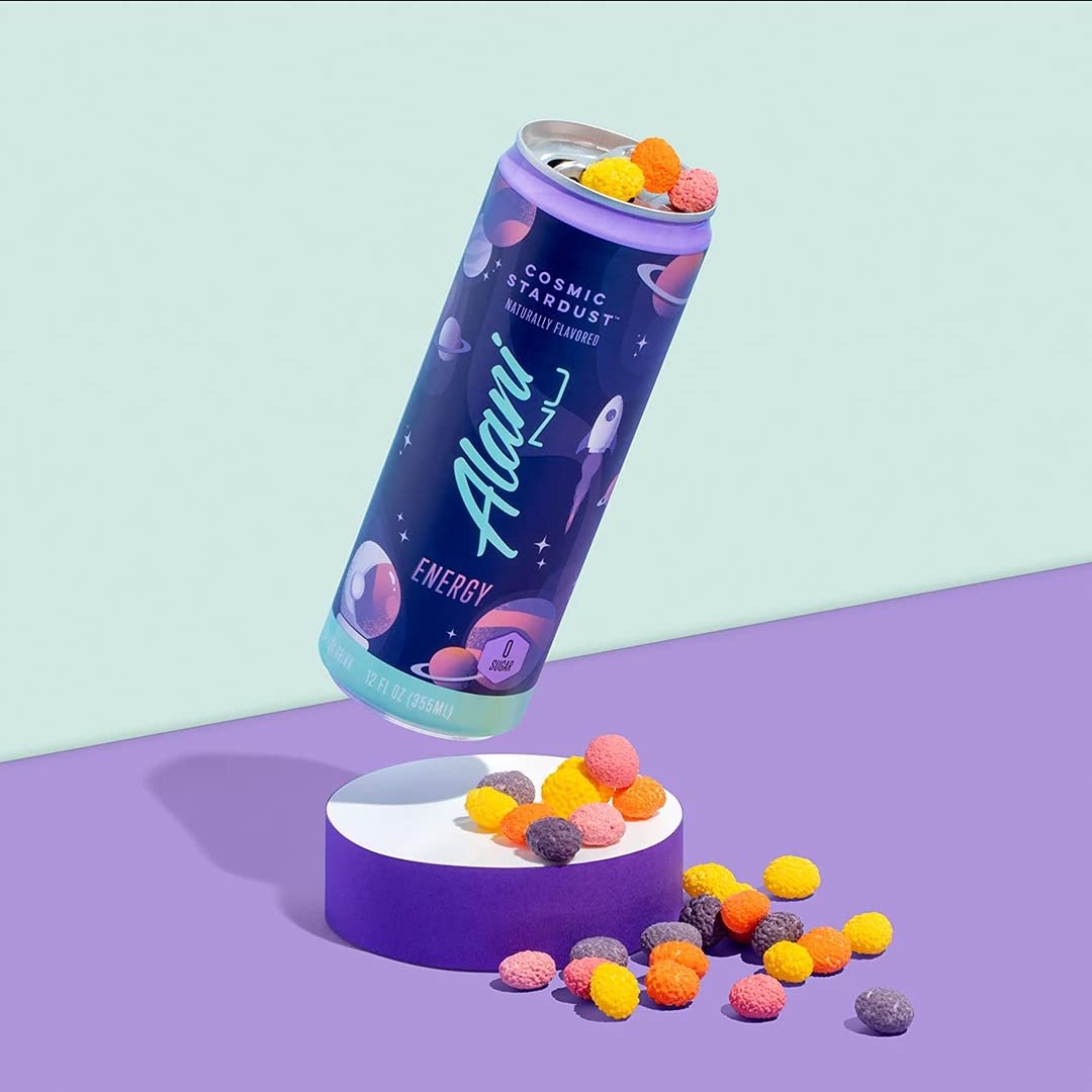 Alani Nu Sugar Free Energy Drinks 12 ounce Cans (Cosmic Stardust, 12 Cans)