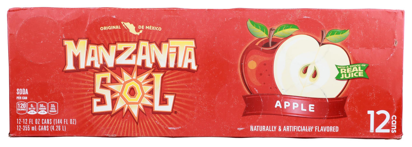Manzanita Sol Apple Soda 12oz Cans (12 Pack)