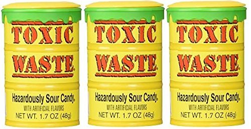 Toxic Waste Hazardously Sour Candy Barrel 1.7 Oz - Pack of 3