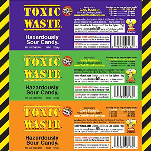 TOXIC WASTE | 3-Pack Toxic Waste Special Edition Drums of Assorted Sour Candy - 5 Flavors and 1 NEW Mystery Flavor (1.7 oz)