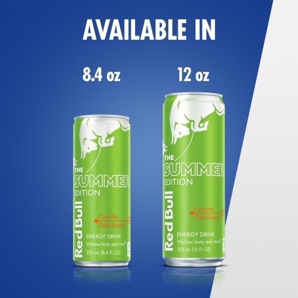 Red Bull Summer Edition Curuba Elderflower Energy Drink, 8.4 Fl Oz, 24 Cans (6 Packs of 4)