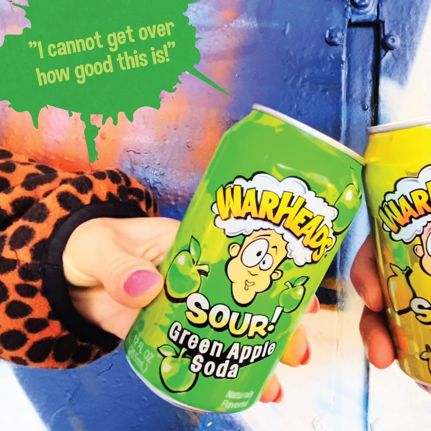 WARHEADS SODA - Sour Fruity Soda with Classic Warheads Flavors – Perfectly Balanced Sweet and Sour Soda - Warheads Candy Throwback Treat, Soda, Cocktail Mixer, Pack of 12, 12oz Cans