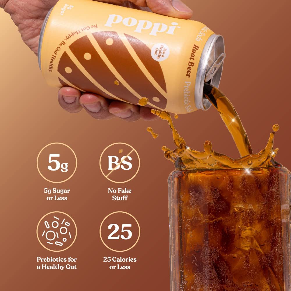 poppi Root Beer Prebiotic Soda Single, 12 FZ