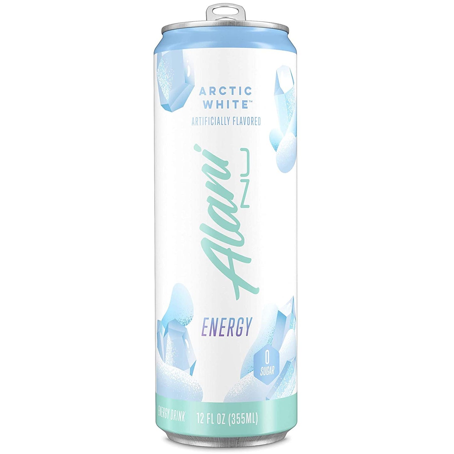 Alani Nu Sugar-Free Energy Drink, Pre-Workout Performance, Arctic White, 12 oz Cans (Pack of 12)