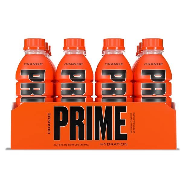 Prime Hydration with BCAA Blend for Muscle Recovery Orange (12 Drinks, 16 Fl Oz. Each)