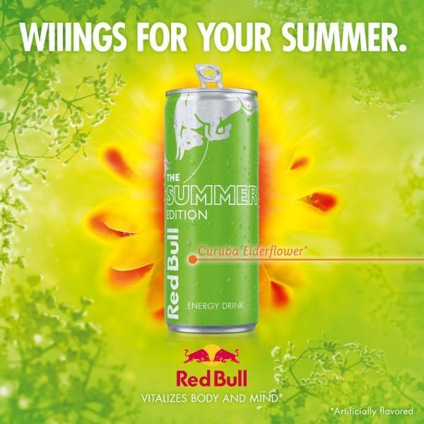 Red Bull Summer Edition Curuba Elderflower Energy Drink, 8.4 Fl Oz, 24 Cans (6 Packs of 4)