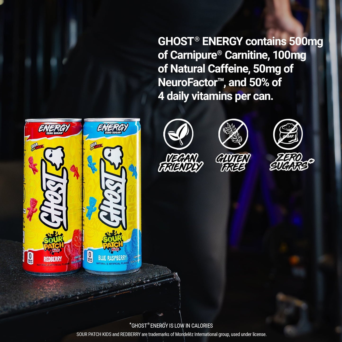 GHOST® Energy Sour Patch Kids Variety, Zero Sugars, 8.4 fl oz, 4 Pack Cans