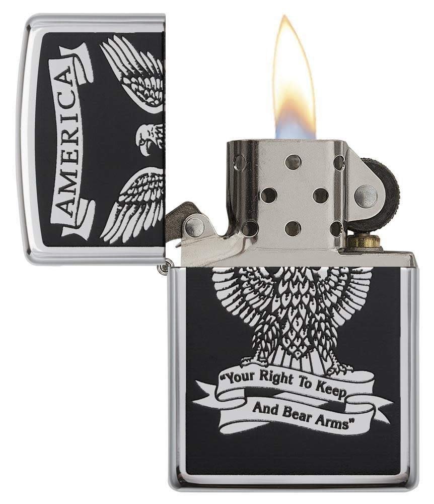 Zippo American Eagle Pocket Lighter, High Polish Chrome, One Size (28290)