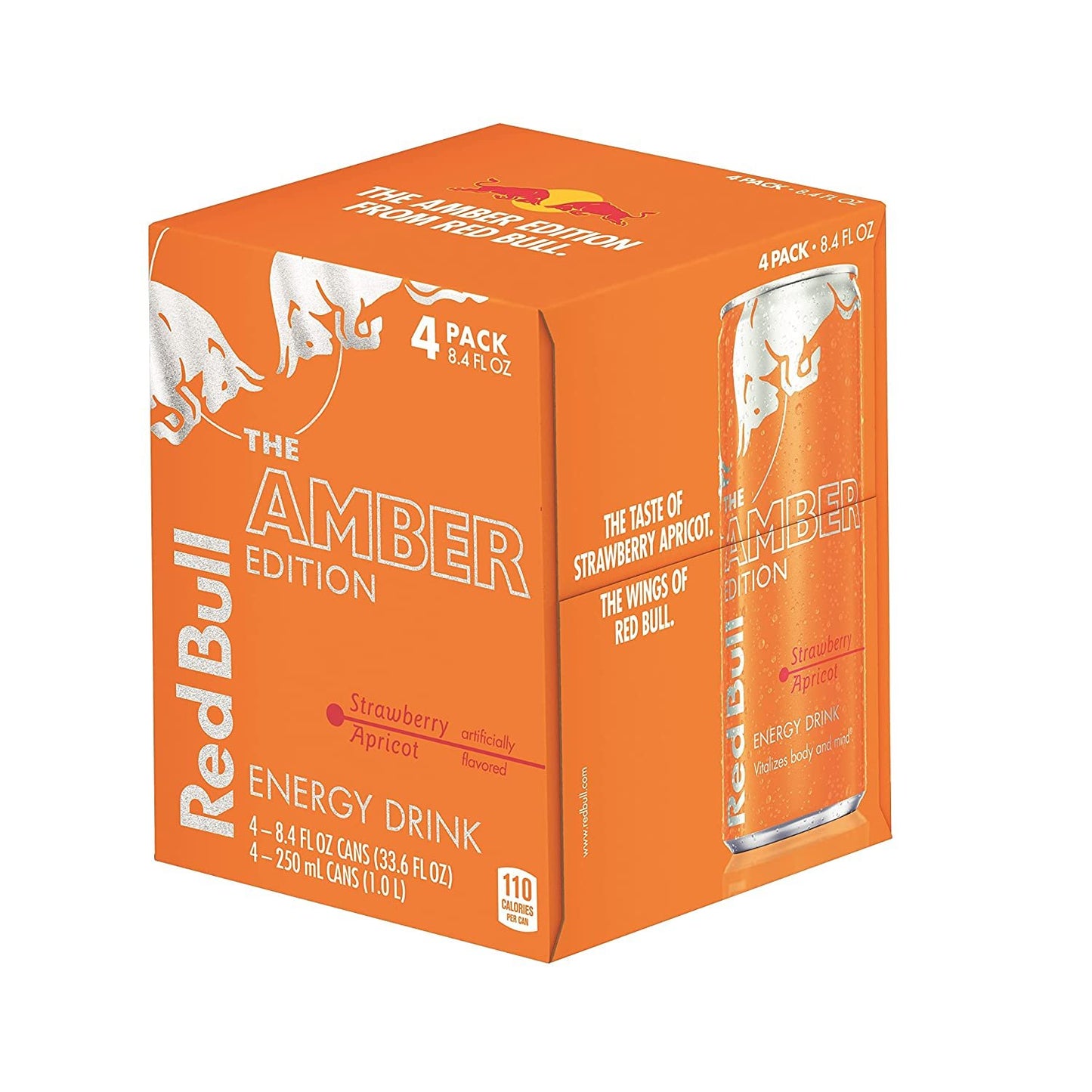 Red Bull Energy Drink, Amber Edition Strawberry Apricot, 8.4 fl oz (4 Pack)