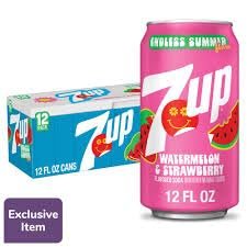 7up Watermelon Strawberry Soda, 12 Fl Oz Cans