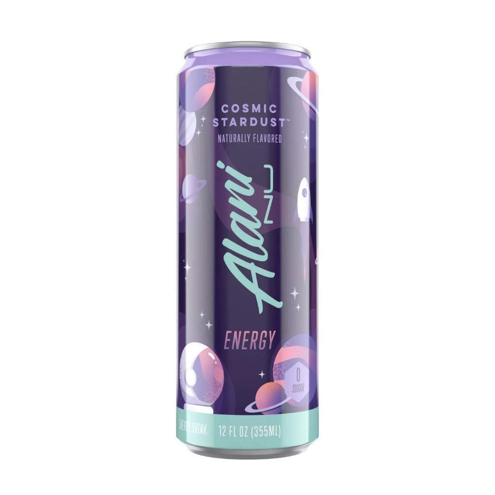 Alani Nu Sugar Free Energy Drinks 12 ounce Cans (Cosmic Stardust, 12 Cans)