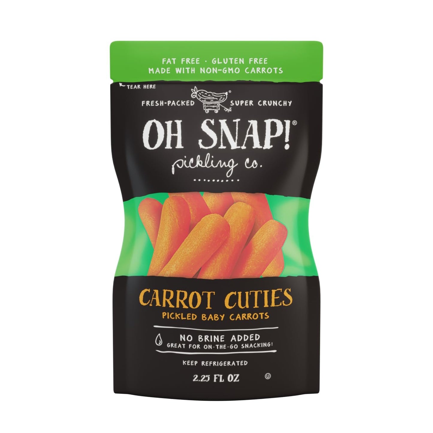 OH SNAP! | Carrot Cuties (12 Pack) | Pickled Baby Carrot Snacks | Fresh Packed Ready to Eat Pickled Baby Carrots | Gluten-Free, Fat-Free & Made With Non-GMO Veggies - Delicious & Healthy Snack