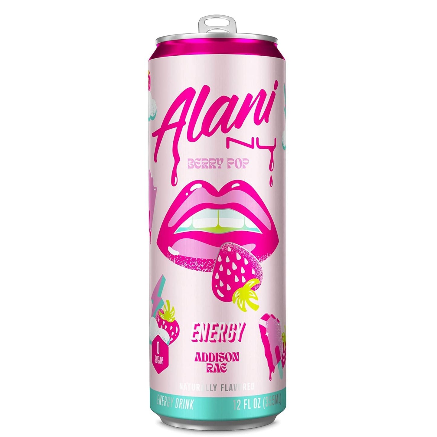Alani Nu Energy Drinks 6 Cans Sugar Free 200mg of Caffeine B Vitamins 12 Fluid Ounce Cans (Berry Pop)