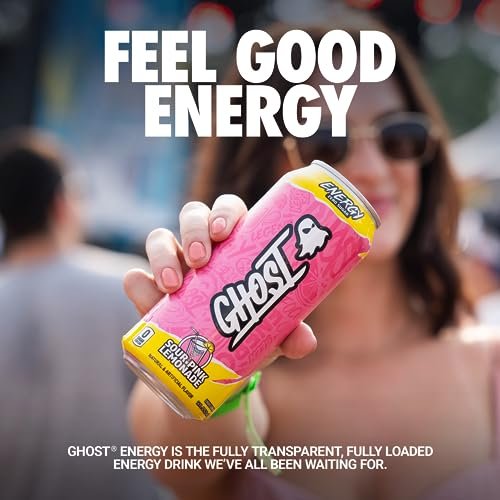 GHOST Energy Drink Sour Pink Lemonade 16 oz Cans (Pack of 12)