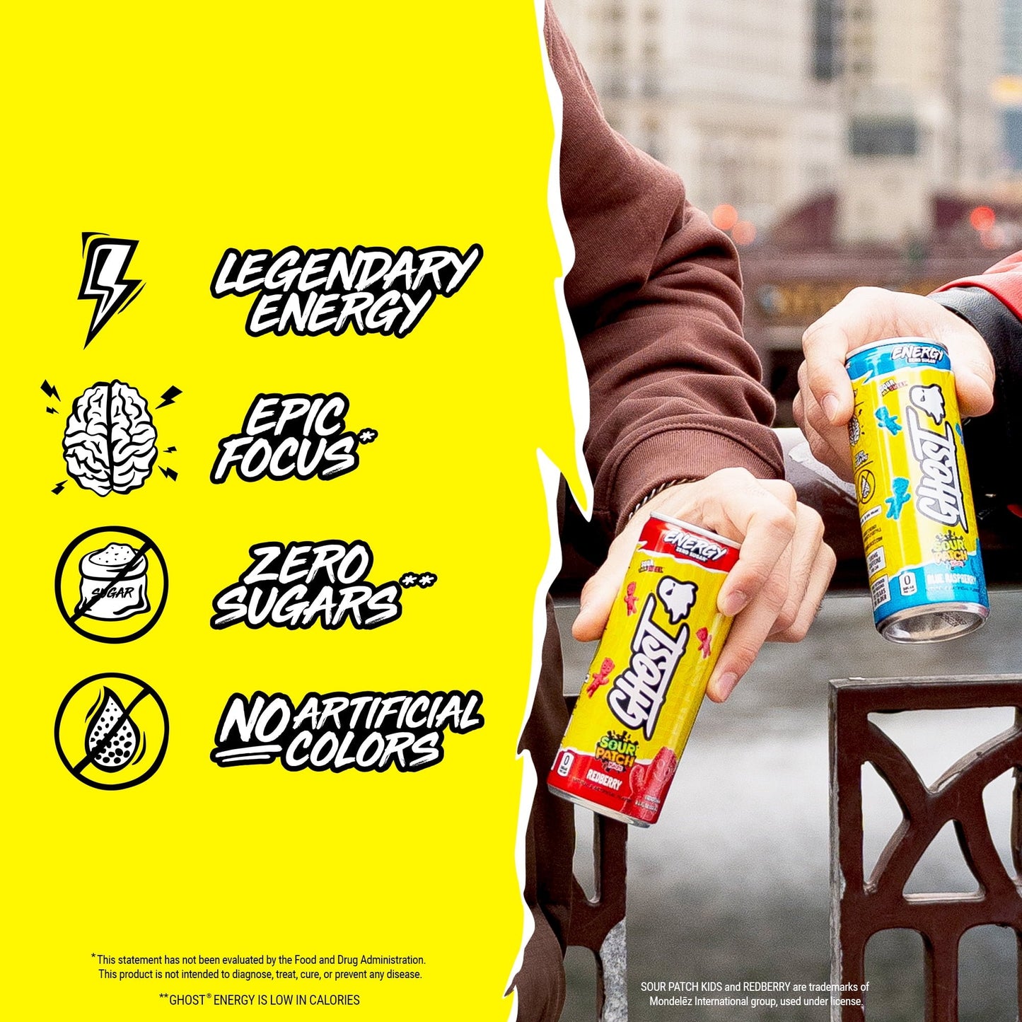 GHOST® Energy Sour Patch Kids Variety, Zero Sugars, 8.4 fl oz, 4 Pack Cans