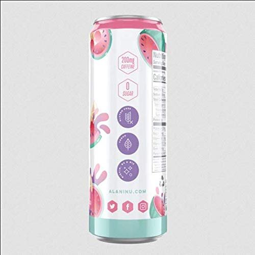Alani Nu Sugar Free Energy Drinks 12 ounce Cans (Watermeon Wave, 6 Cans)