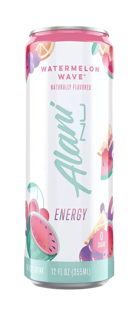 Alani Nu Sugar Free Energy Drinks 12 ounce Cans (Watermeon Wave, 6 Cans)