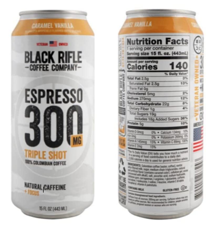 Black Rifle Coffee 300 RTD Ready To Drink Variety Pack, Gluten Free, 300mg Caffeine - 6 Cans