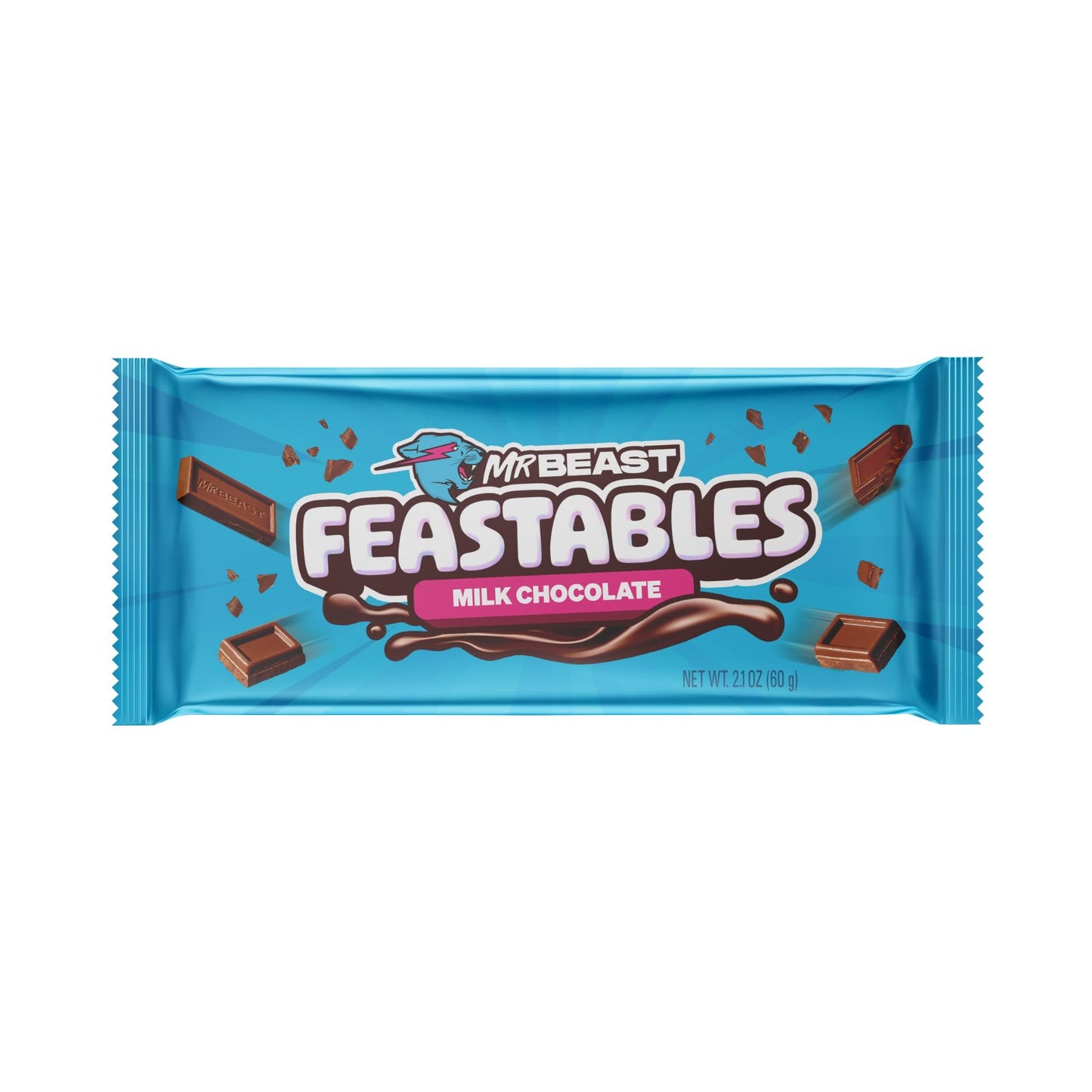 Feastables MrBeast Milk Chocolate Crunch Bars - Made with Grass-Fed Milk Chocolate and Organic Cocoa. Only 6 Ingredients, 10 Count
