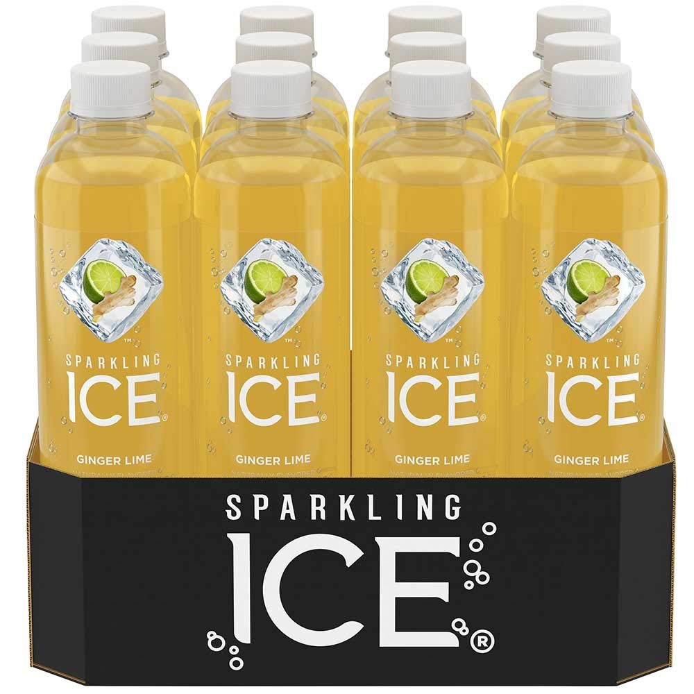 Sparkling Ice Ginger Lime Sparkling Water, 17 Fluid Ounce -- 12 per case.