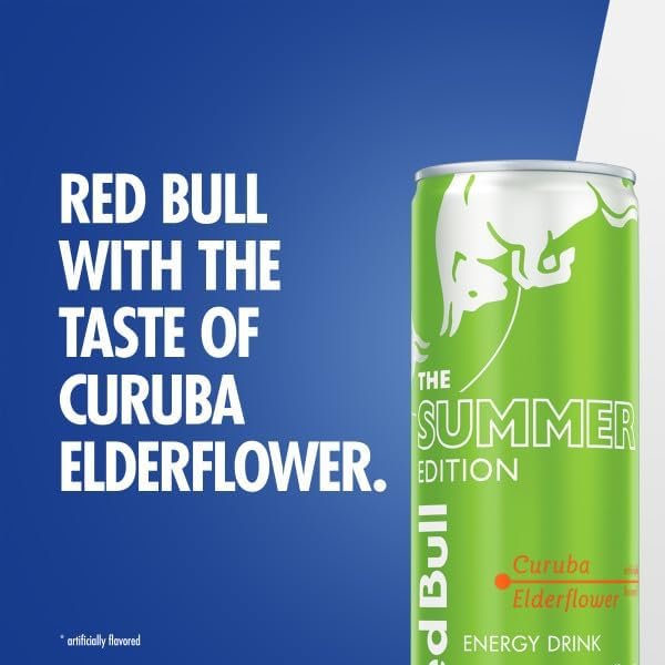 Red Bull Summer Edition Curuba Elderflower Energy Drink, 8.4 Fl Oz, 24 Cans (6 Packs of 4)