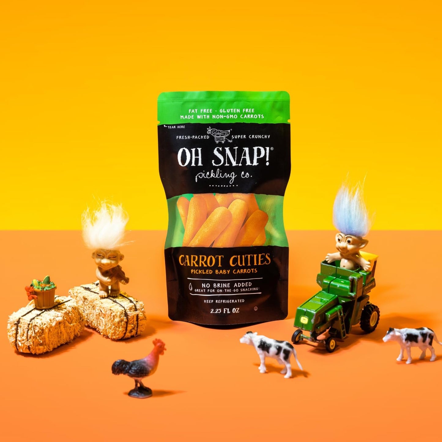 OH SNAP! | Carrot Cuties (12 Pack) | Pickled Baby Carrot Snacks | Fresh Packed Ready to Eat Pickled Baby Carrots | Gluten-Free, Fat-Free & Made With Non-GMO Veggies - Delicious & Healthy Snack