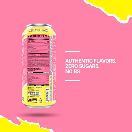GHOST Energy Drink Sour Pink Lemonade 16 oz Cans (Pack of 12)
