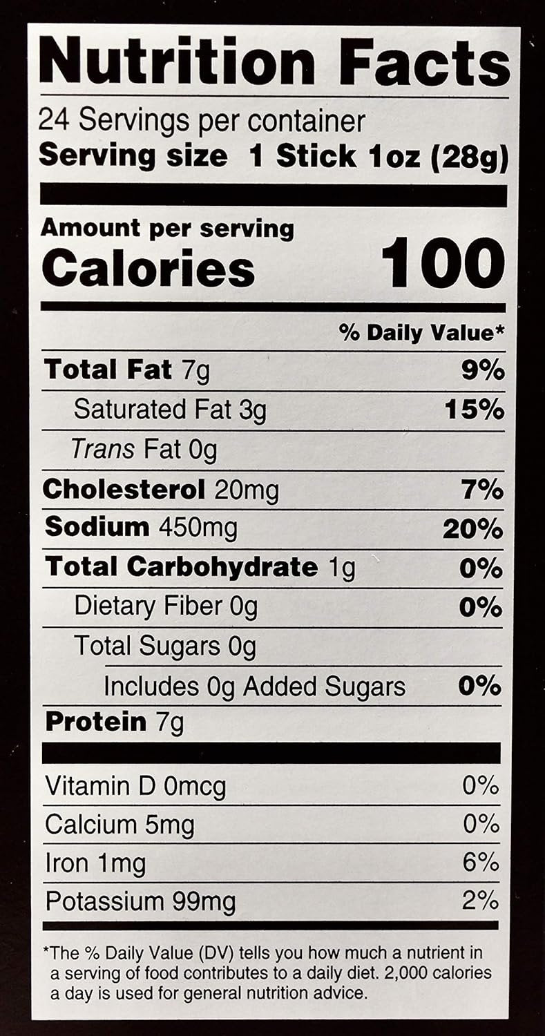 No Man's Land HOT Meat Sticks High Protein Low Calorie Low Carb Premium Meat Snack Carton of 24 1oz Sticks