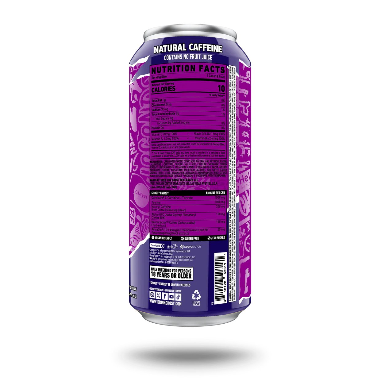 GHOST® Energy Welch's Grape 16 oz (Pack of 12)