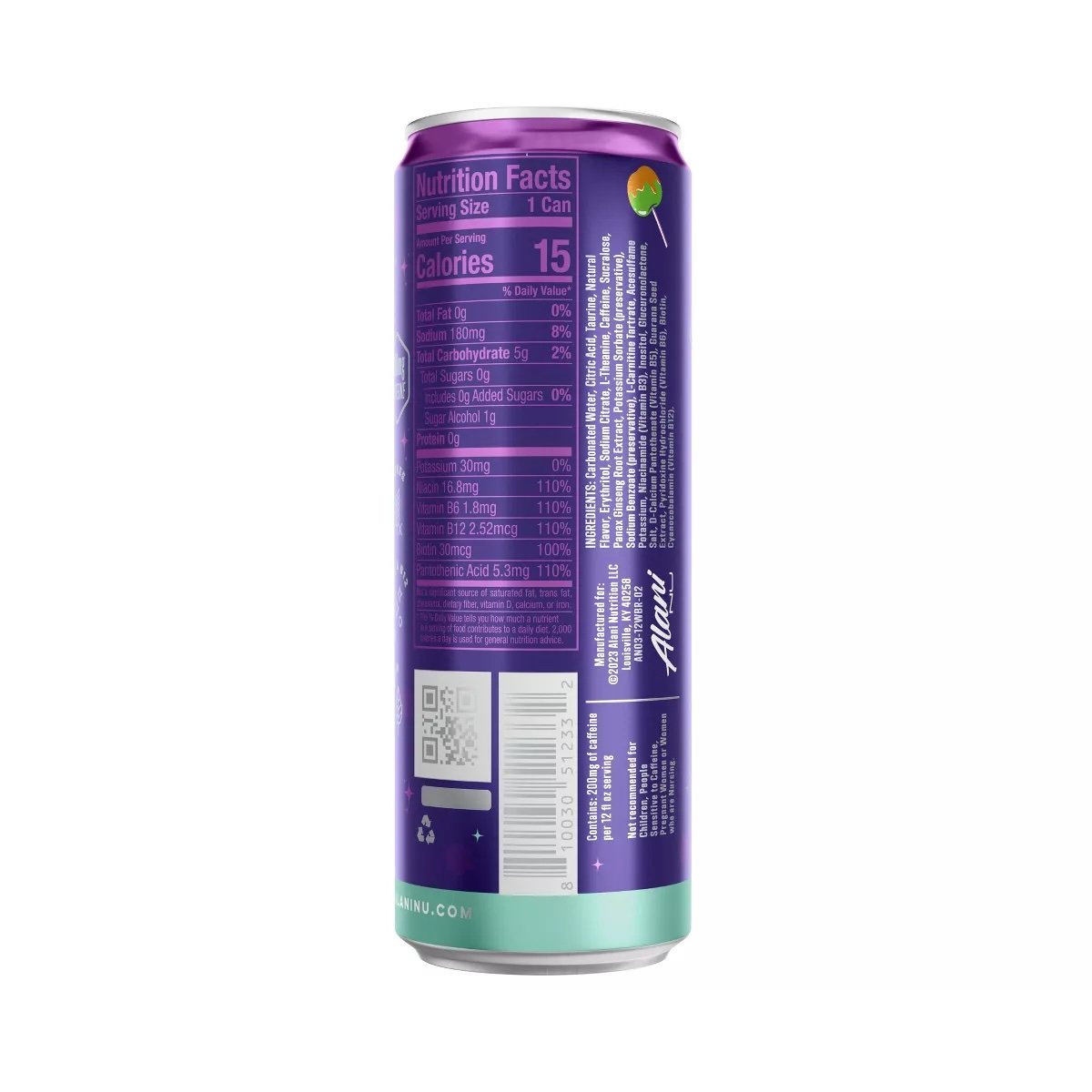 Alani Nu Energy Drinks 6 Cans Sugar Free 200mg of Caffeine B Vitamins 12 Fluid Ounce Cans (Witches Brew)