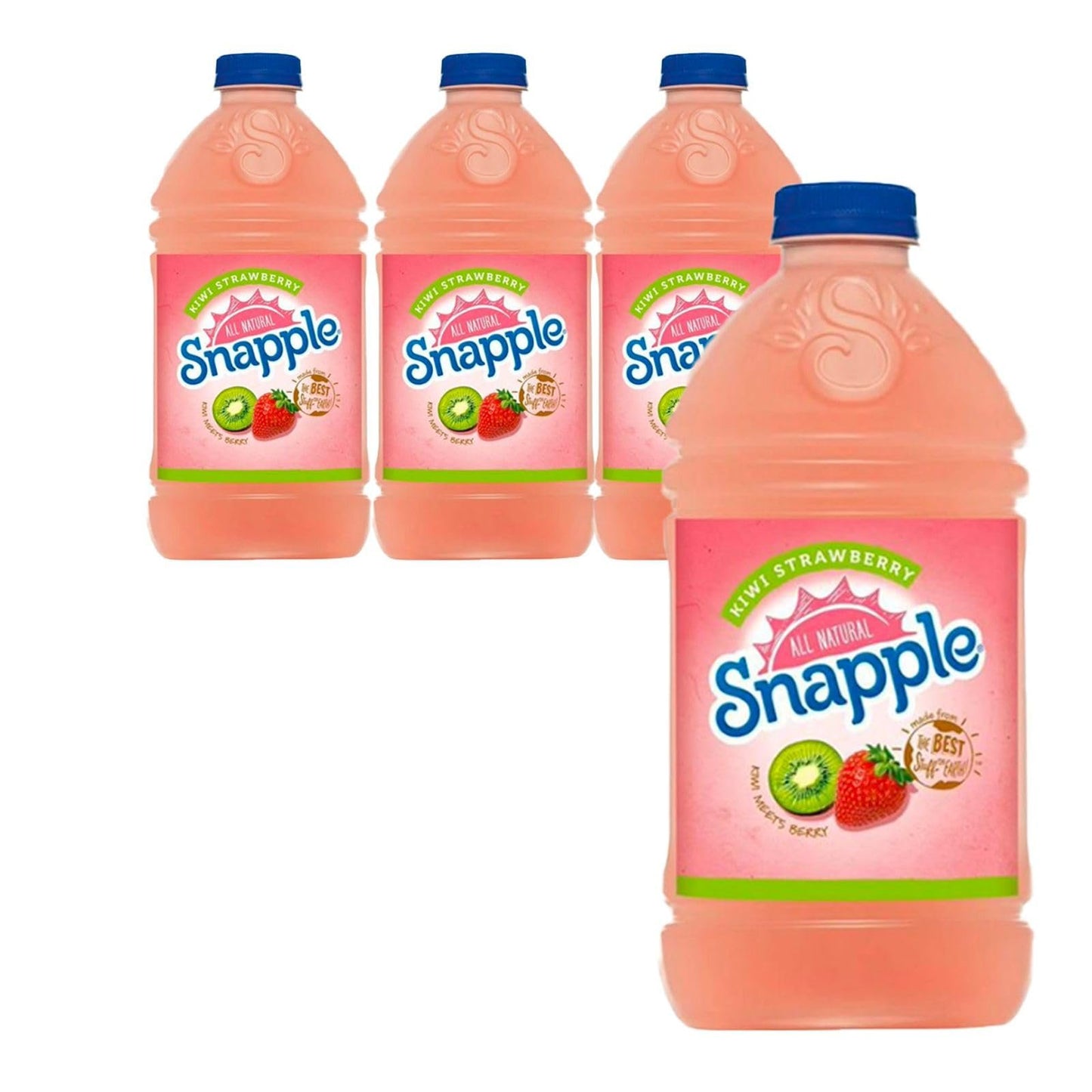 Snapple Kiwi Strawberry All Natural Fruit Juice Drink, 64 fl oz Plastic Bottles (4 Pack)