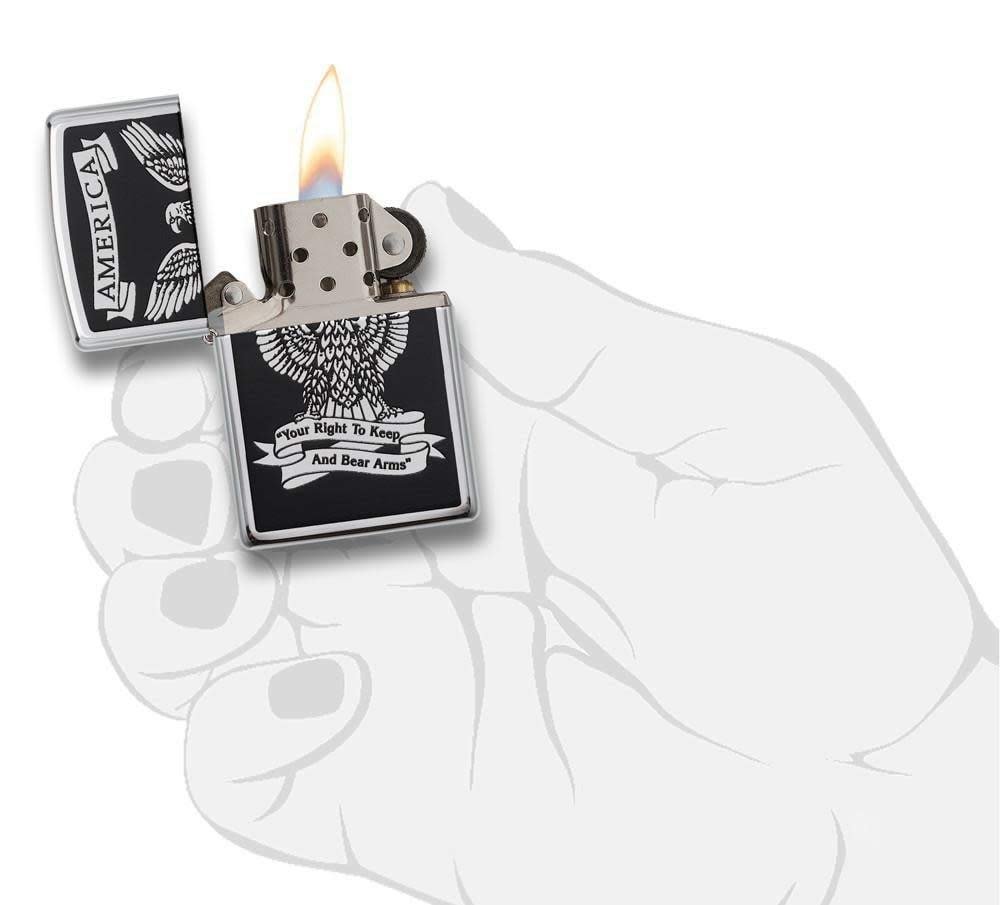 Zippo American Eagle Pocket Lighter, High Polish Chrome, One Size (28290)