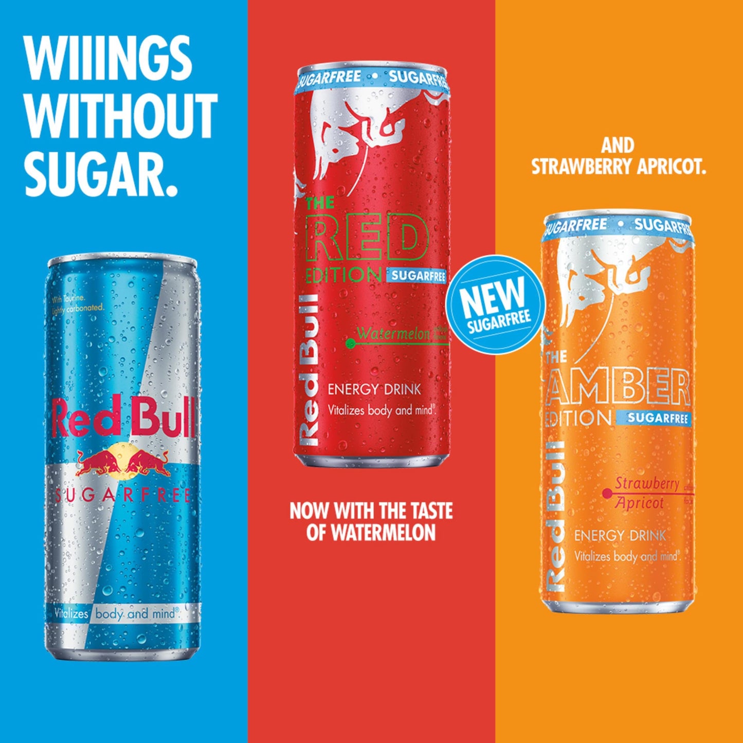 Red Bull Red Edition Sugar Free Energy Drink, Watermelon, with 114mg Caffeine plus Taurine & B Vitamins, 12 Fl Oz, Pack of 4 Cans