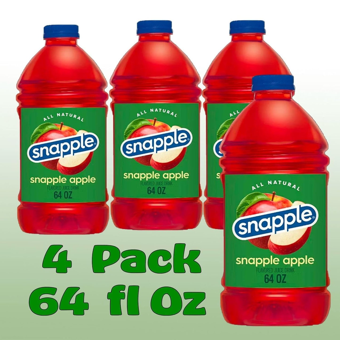 Snapple Apple Juice Drink, 64 fl oz, Bottle (4 Pack)