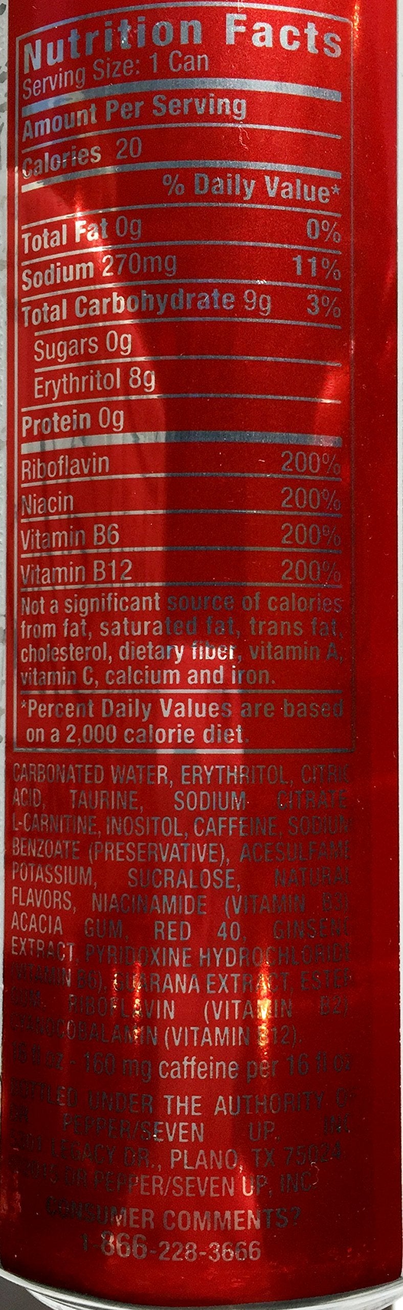 8 Pack - Venom Energy - Zero Sugar Strawberry Apple - 16oz.