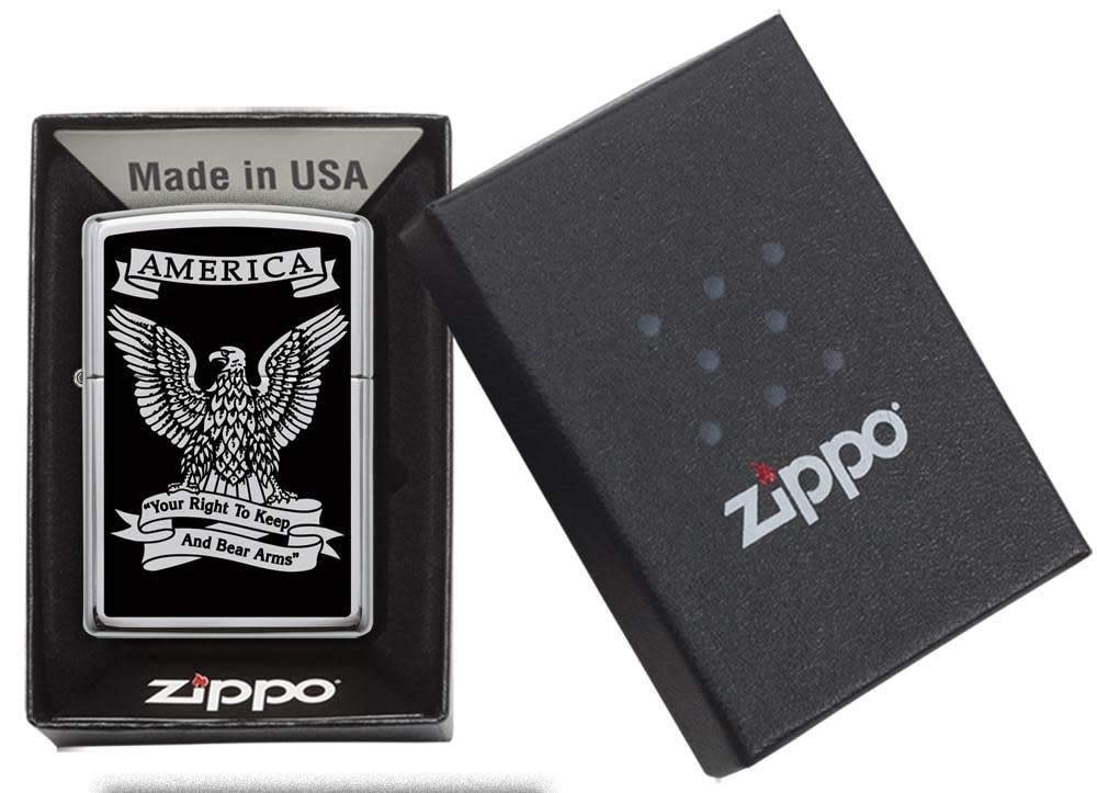 Zippo American Eagle Pocket Lighter, High Polish Chrome, One Size (28290)