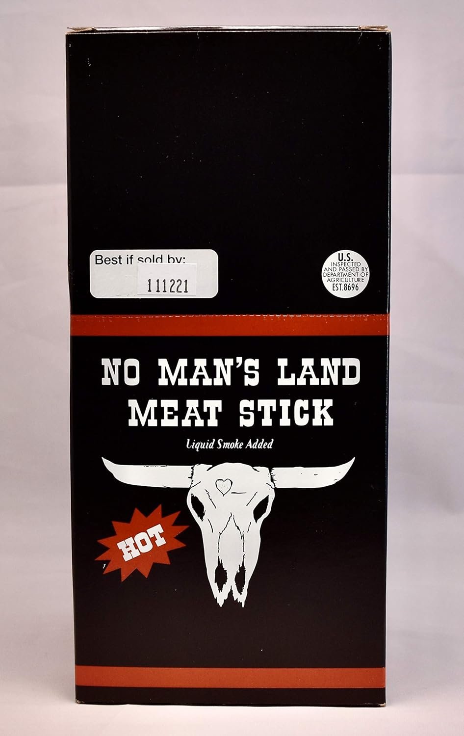 No Man's Land HOT Meat Sticks High Protein Low Calorie Low Carb Premium Meat Snack Carton of 24 1oz Sticks
