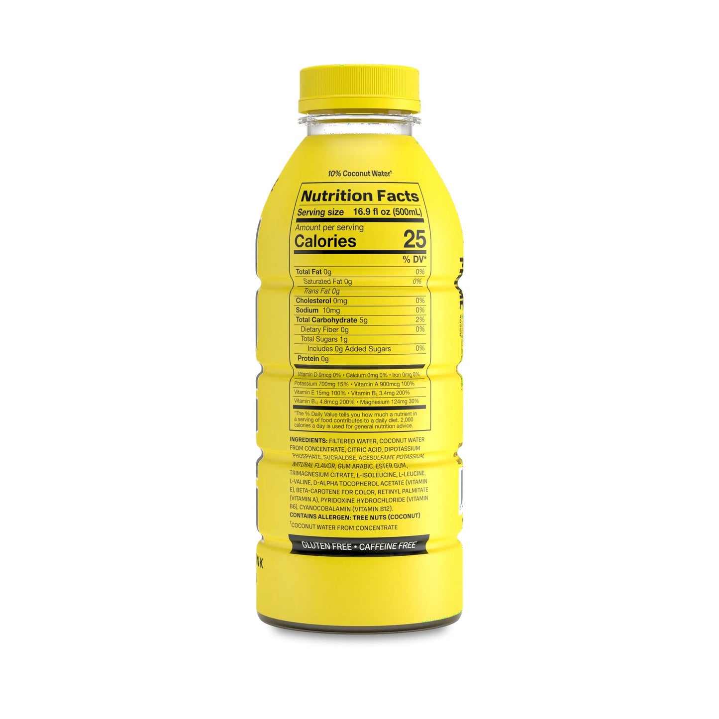 Prime Hydration Drink, Lemonade, 16.9oz 6-Pack Bottles