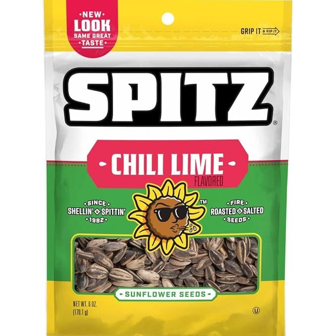 Spitz, Sunflower Seeds, Chili Lime Flavored, Big Bag, 6oz Bag (Pack of 4)