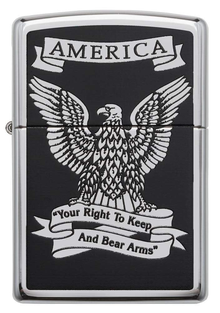 Zippo American Eagle Pocket Lighter, High Polish Chrome, One Size (28290)