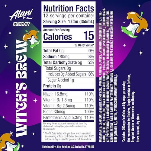 Alani Nu Energy Drink Witch's Brew, 12 Fluid Ounce (Pack of 12)