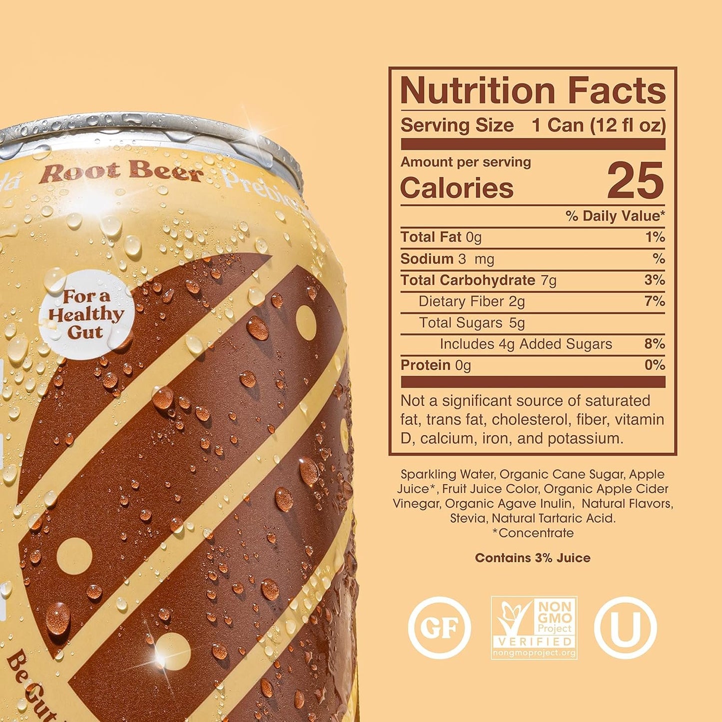 poppi Root Beer Prebiotic Soda Single, 12 FZ