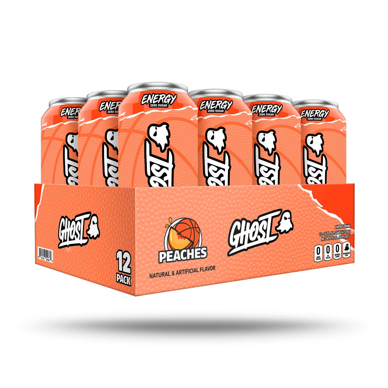 Ghost Energy Drink Peaches 16 oz (Pack of 12)