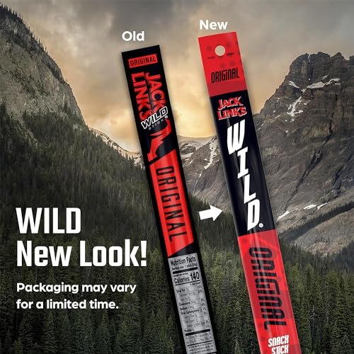 Jack Link's Wild Beef Sticks, Original – Protein Snack, Meat Stick with 6g of Protein, 1 oz. (Pack of 20)